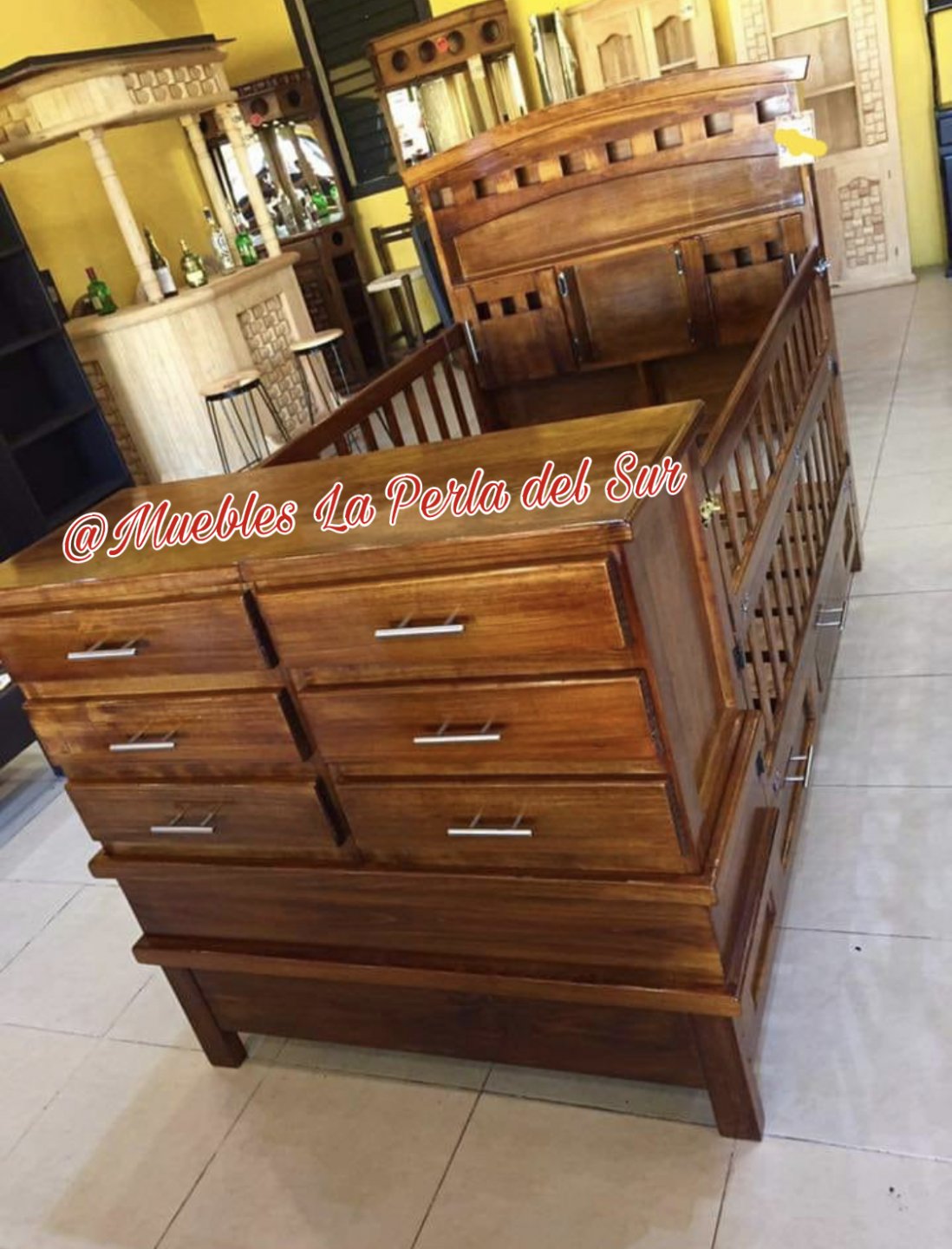 CAMA CUNA DESARMABLE. "CUADROS" - Imagen 3