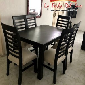 COMEDOR DE 6 SILLAS, MESA DE TRIPLAY. "VIOLETA"