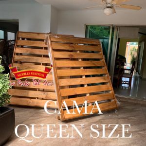 BASE DE CAMA DE MADERA "QUEEN SIZE".