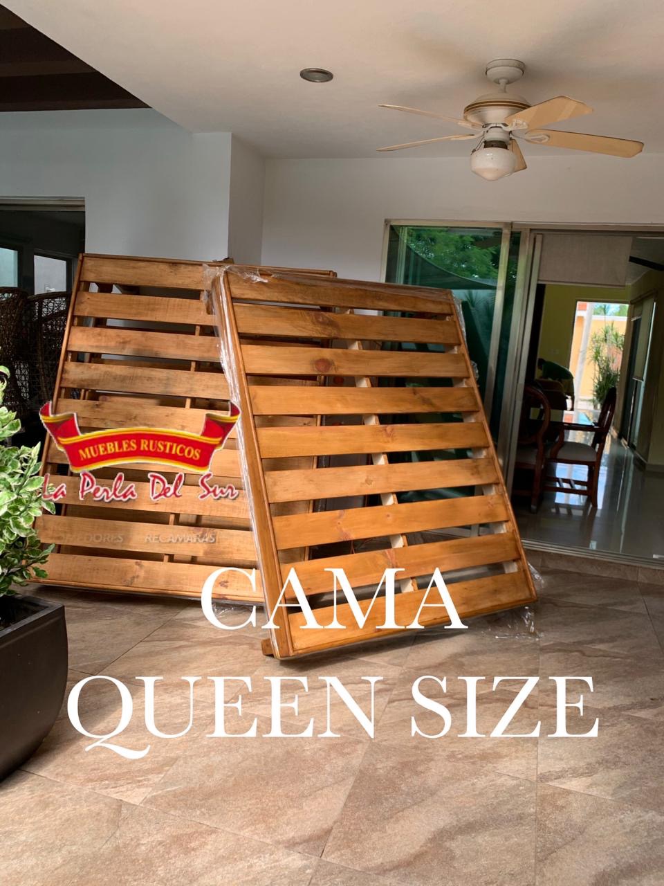 BASE DE CAMA DE MADERA "QUEEN SIZE".