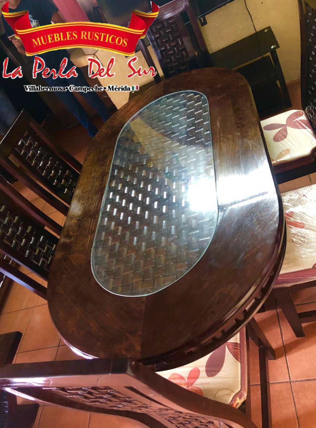COMEDOR DE 6 SILLAS, MESA DE CUBO R. OVALADA PETATIO. - Imagen 2