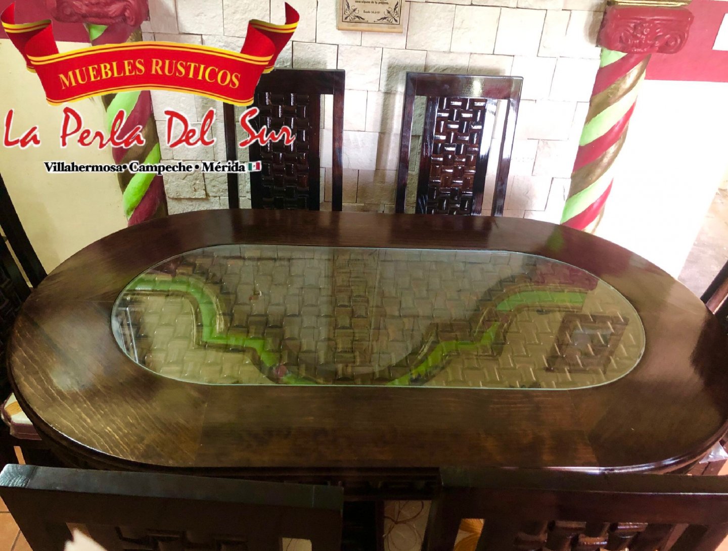 COMEDOR DE 6 SILLAS, MESA DE CUBO R. OVALADA PETATIO. - Imagen 3