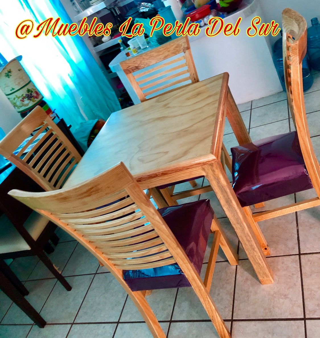COMEDOR DE 4 SILLAS, MESA DE TRIPLAY. "VIOLETA" - Imagen 2