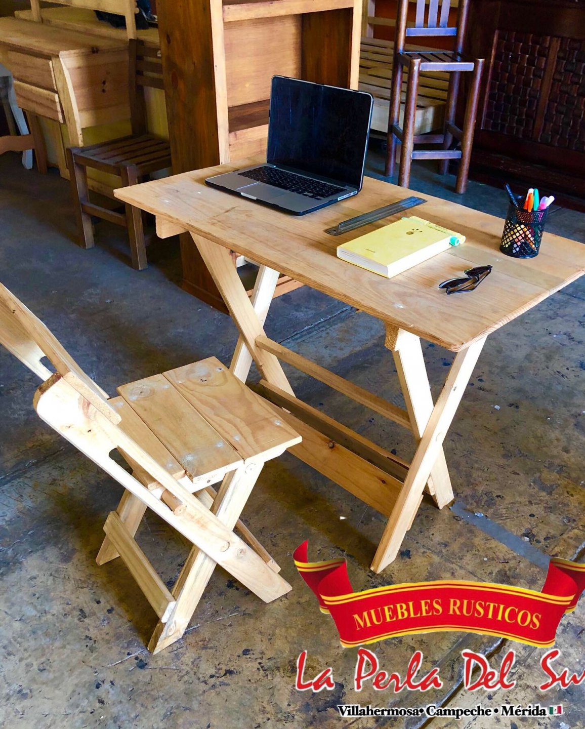 JUEGO DE MESA PLEGABLE Y SILLA PLEGABLE. (2 piezas) - Imagen 3