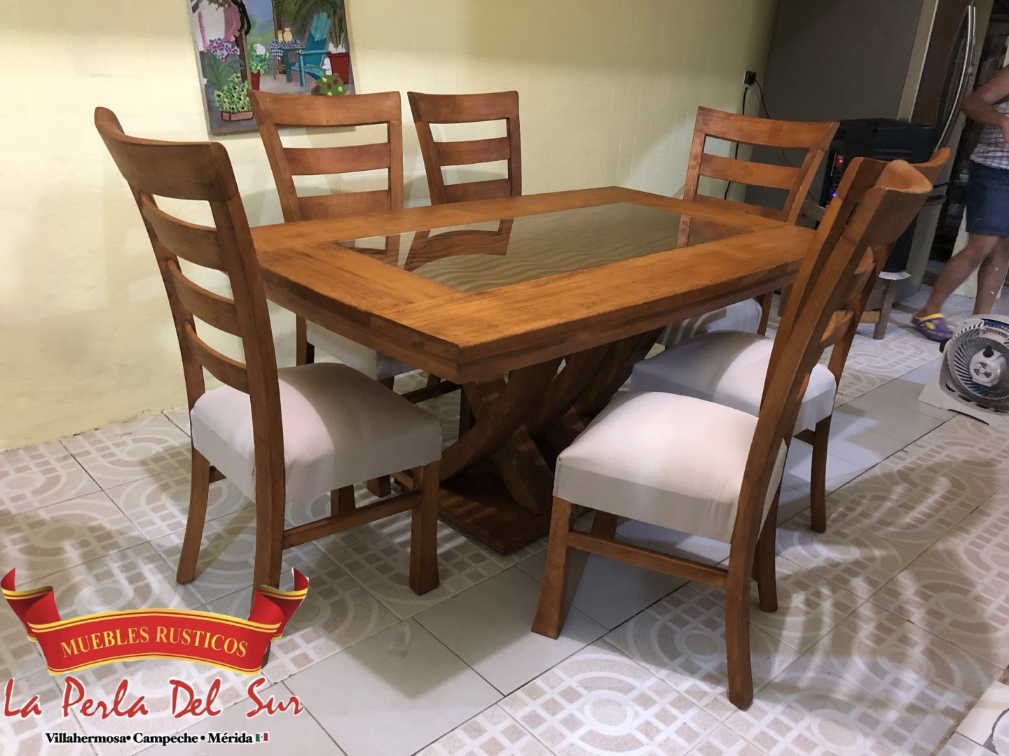 COMEDOR DE 6 SILLAS, MESA DE CUBO REFORZADA COSTILLA. - Imagen 6