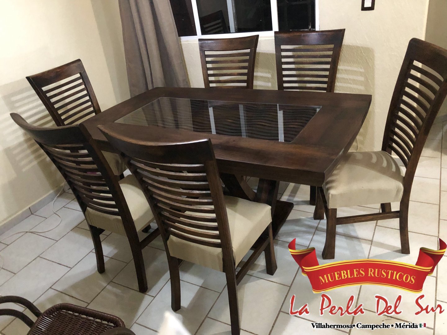 COMEDOR DE 6 SILLAS, MESA DE CUBO REFORZADA COSTILLA. - Imagen 2