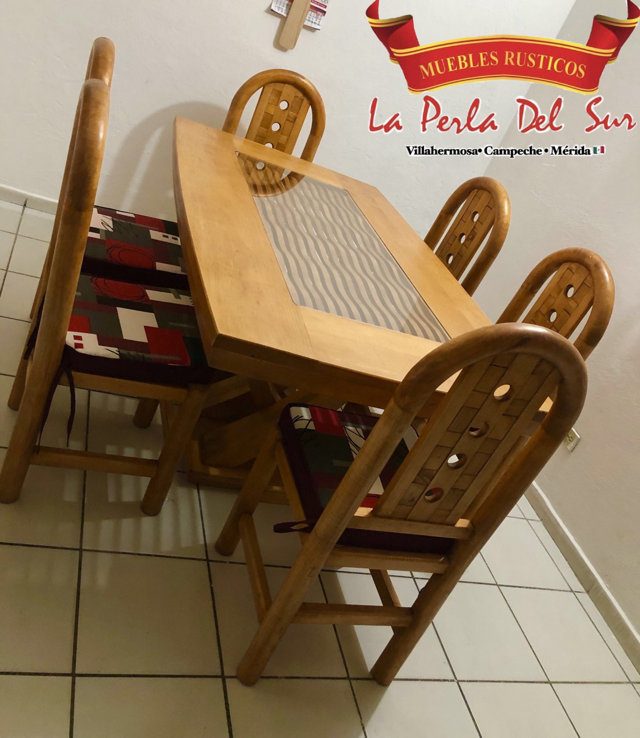 COMEDOR DE 6 SILLAS, MESA DE CUBO REFORZADA COSTILLA. - Imagen 5
