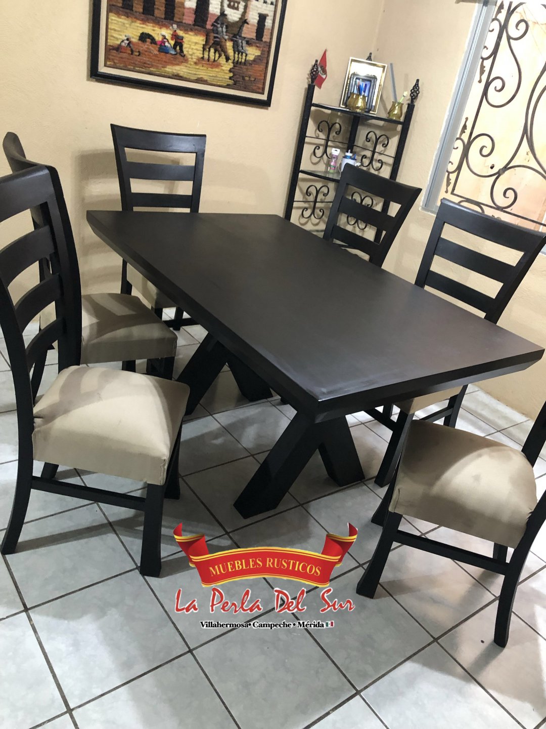 COMEDOR 6 SILLAS MODELO "CRUZETA" - Imagen 3