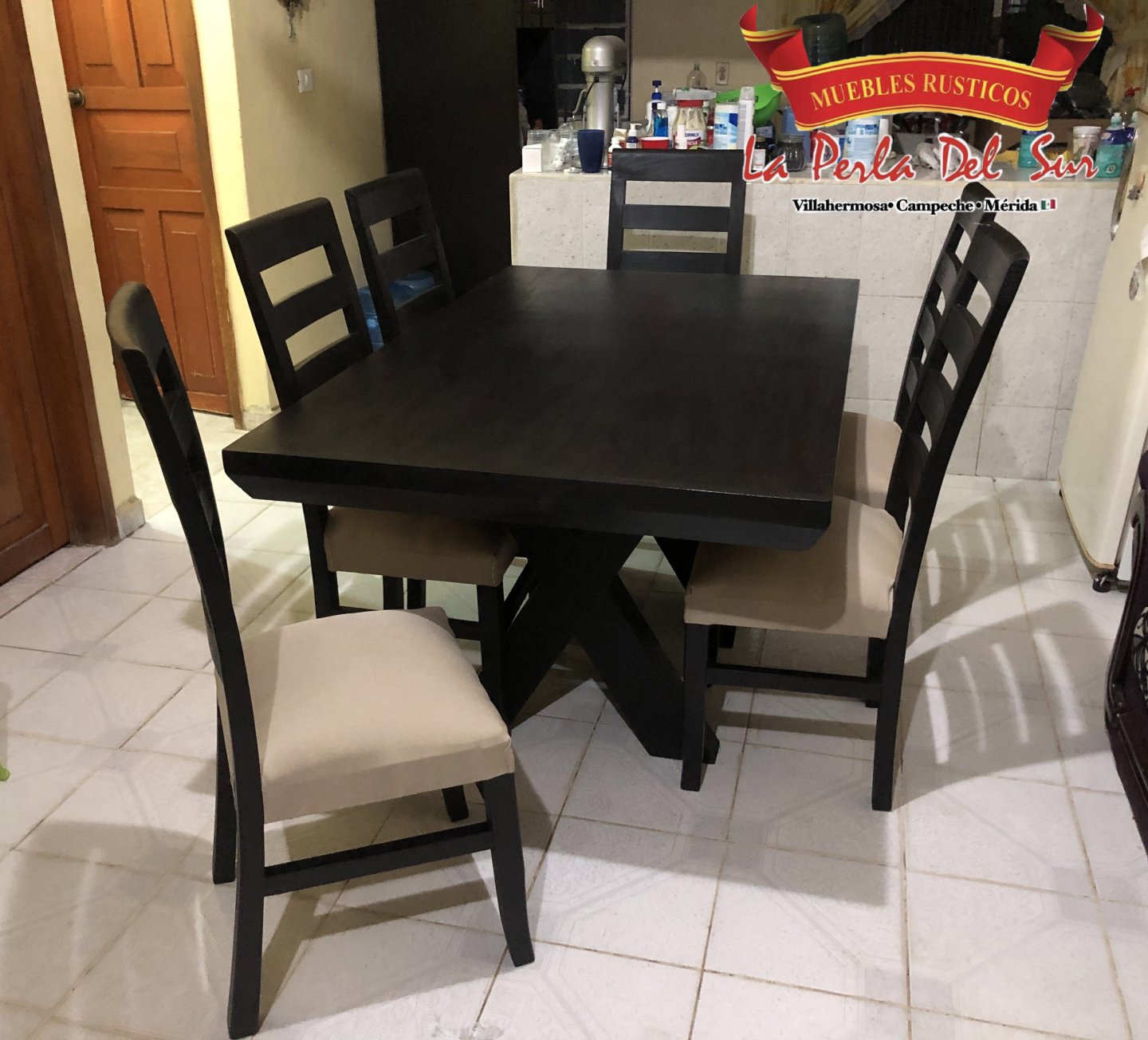 COMEDOR 6 SILLAS MODELO "CRUZETA" - Imagen 2