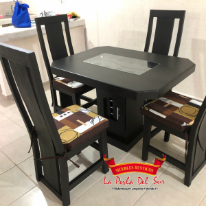 COMEDOR DE 4 SILLAS, MESA DE CUBO BASIC