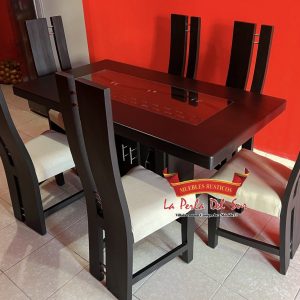 COMEDOR DE 6 SILLAS BASIC, MESA DE CUBO.