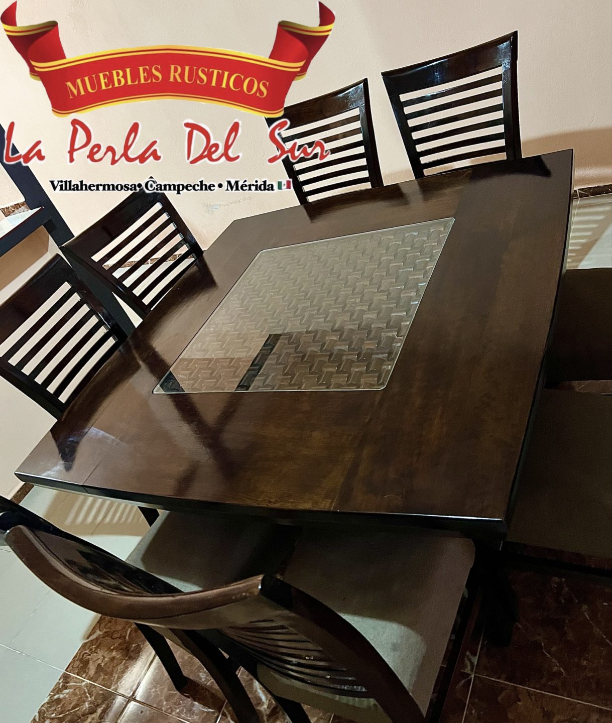 COMEDOR DE 8 SILLAS, MESA DE CUBO R. BARNIZADO - Imagen 6