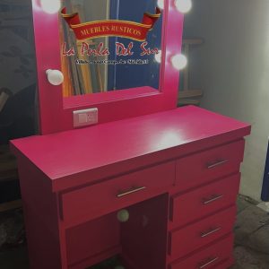TOCADOR ESTILO HOLLYWOOD “MODELO 3” EN COLOR ROSA