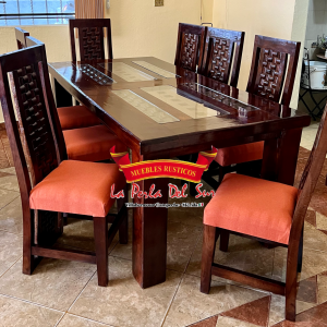 COMEDOR DE 8 SILLAS, MESA DE 4 PATAS R. BARNIZADA
