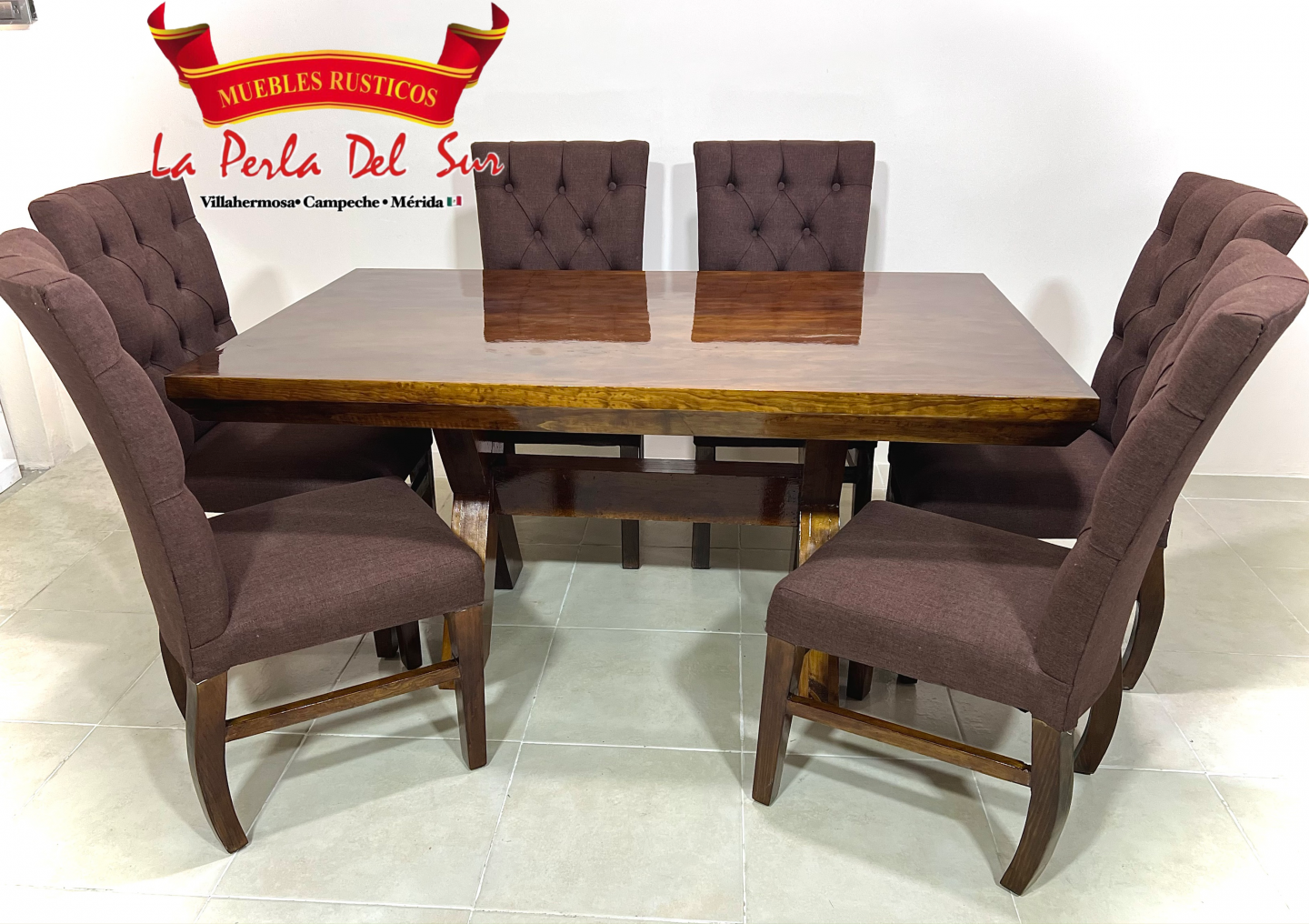 COMEDOR 6 SILLAS MODELO “CRUZETA C/CAPITONADO” - Imagen 7