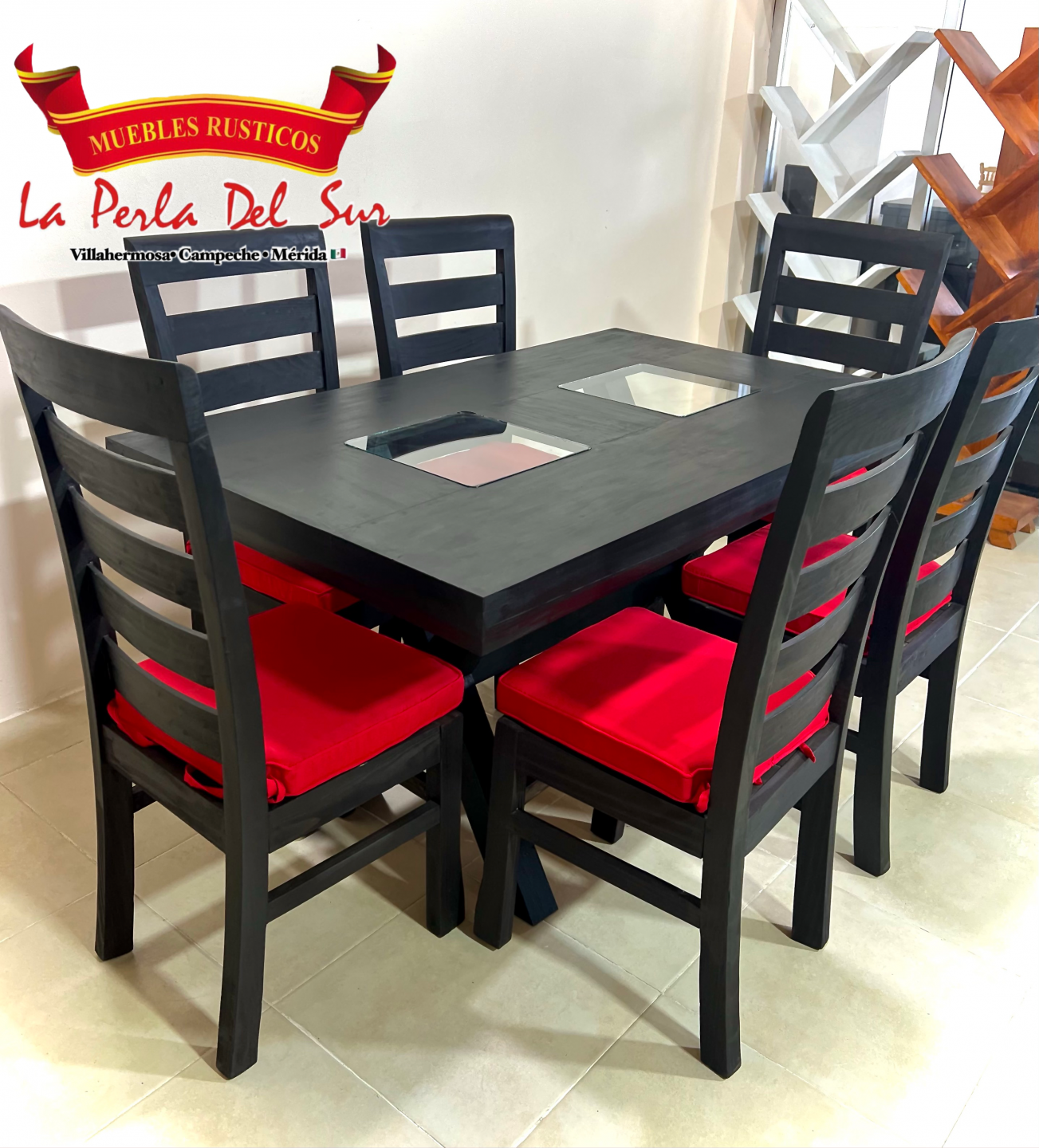 COMEDOR 6 SILLAS MODELO “CRUZETA SENCILLA” - Imagen 3