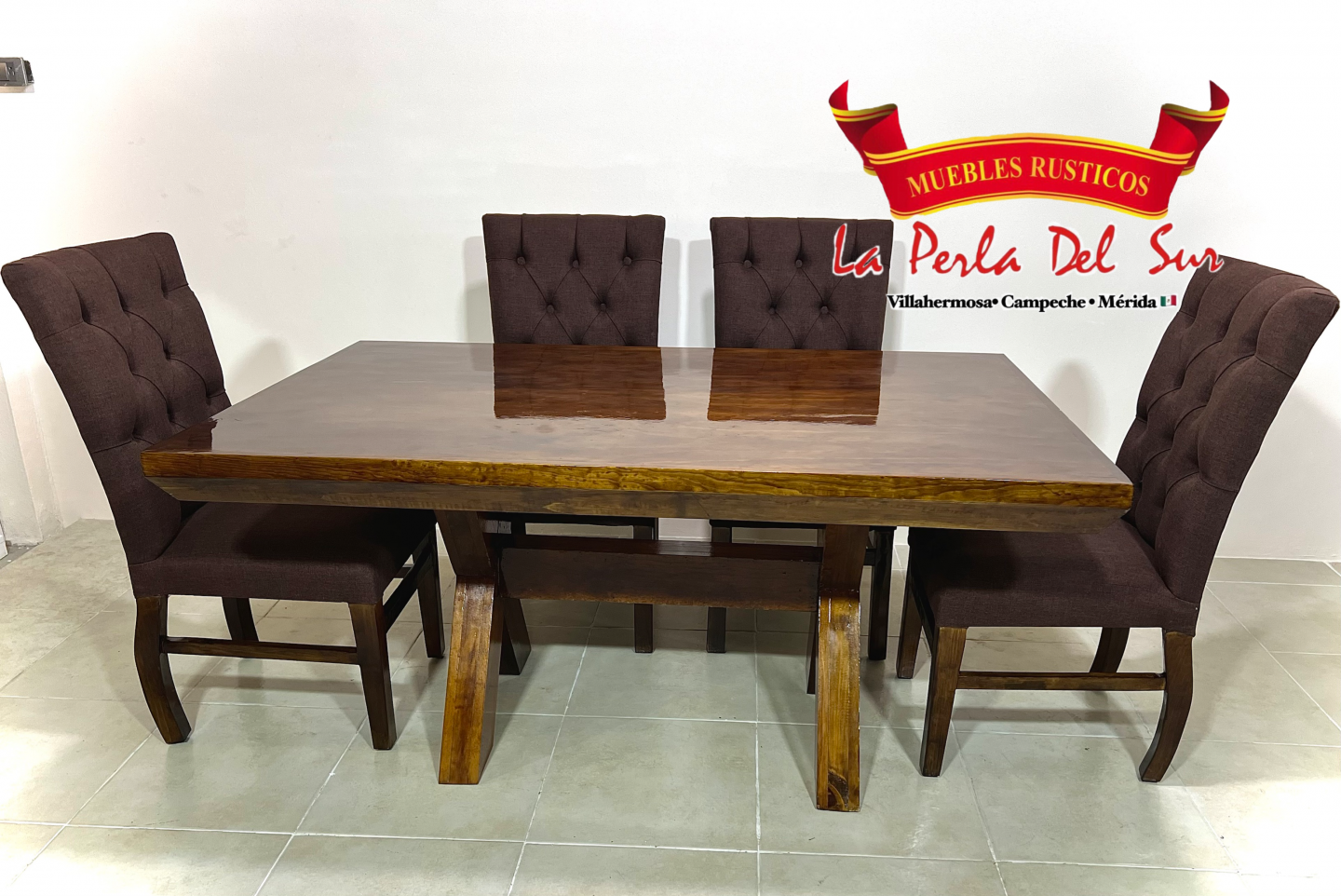 COMEDOR 6 SILLAS MODELO “CRUZETA C/CAPITONADO” - Imagen 5