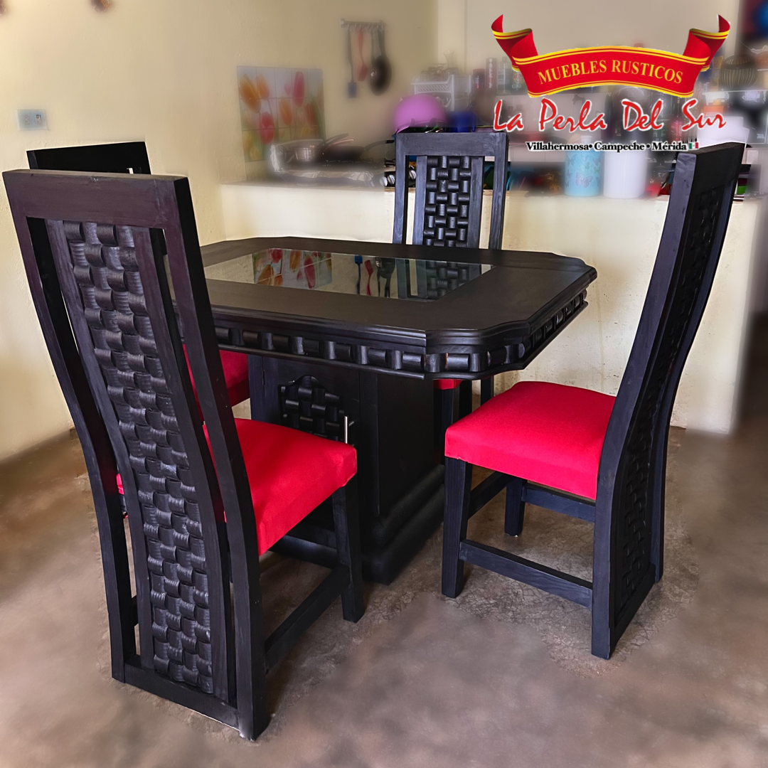 COMEDOR DE 4 SILLAS, MESA DE CUBO R. "RAMON"