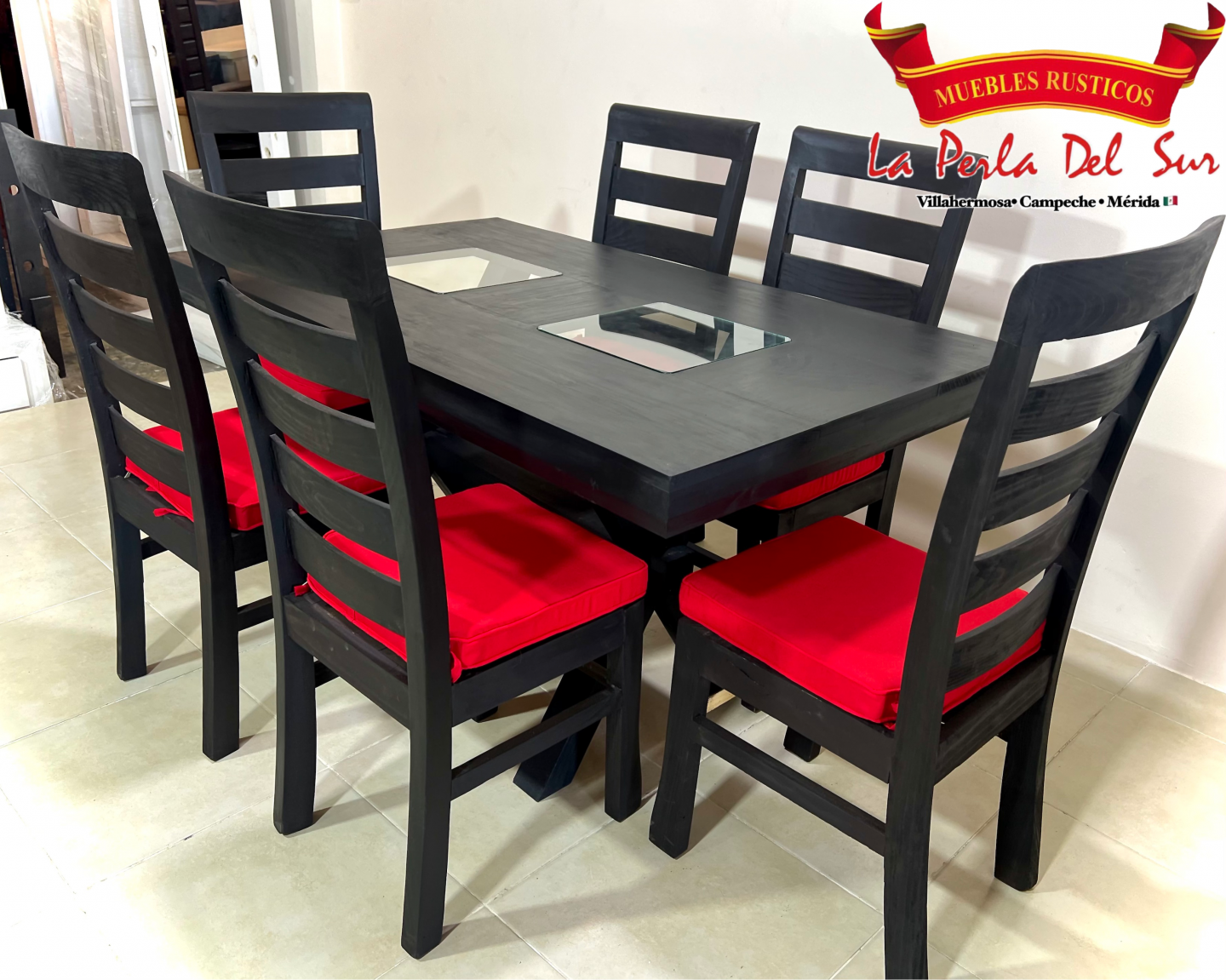 COMEDOR 6 SILLAS MODELO “CRUZETA SENCILLA” - Imagen 2