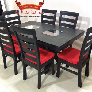 COMEDOR 6 SILLAS MODELO “CRUZETA SENCILLA”