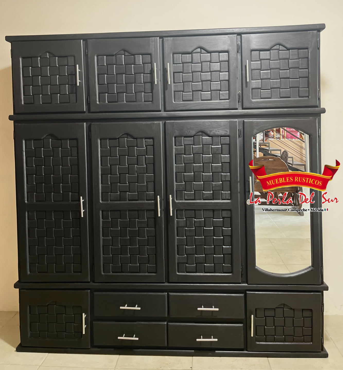CLOSET BÁSICO 4 PUERTAS PETATILLO CON ESPEJO