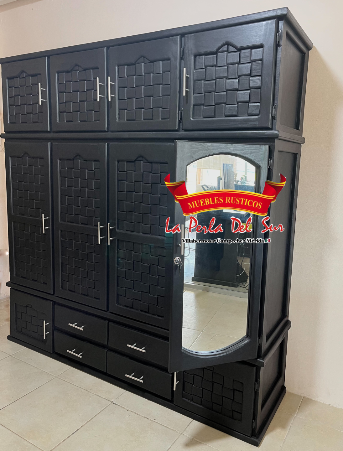 CLOSET BÁSICO 4 PUERTAS PETATILLO CON ESPEJO - Imagen 3